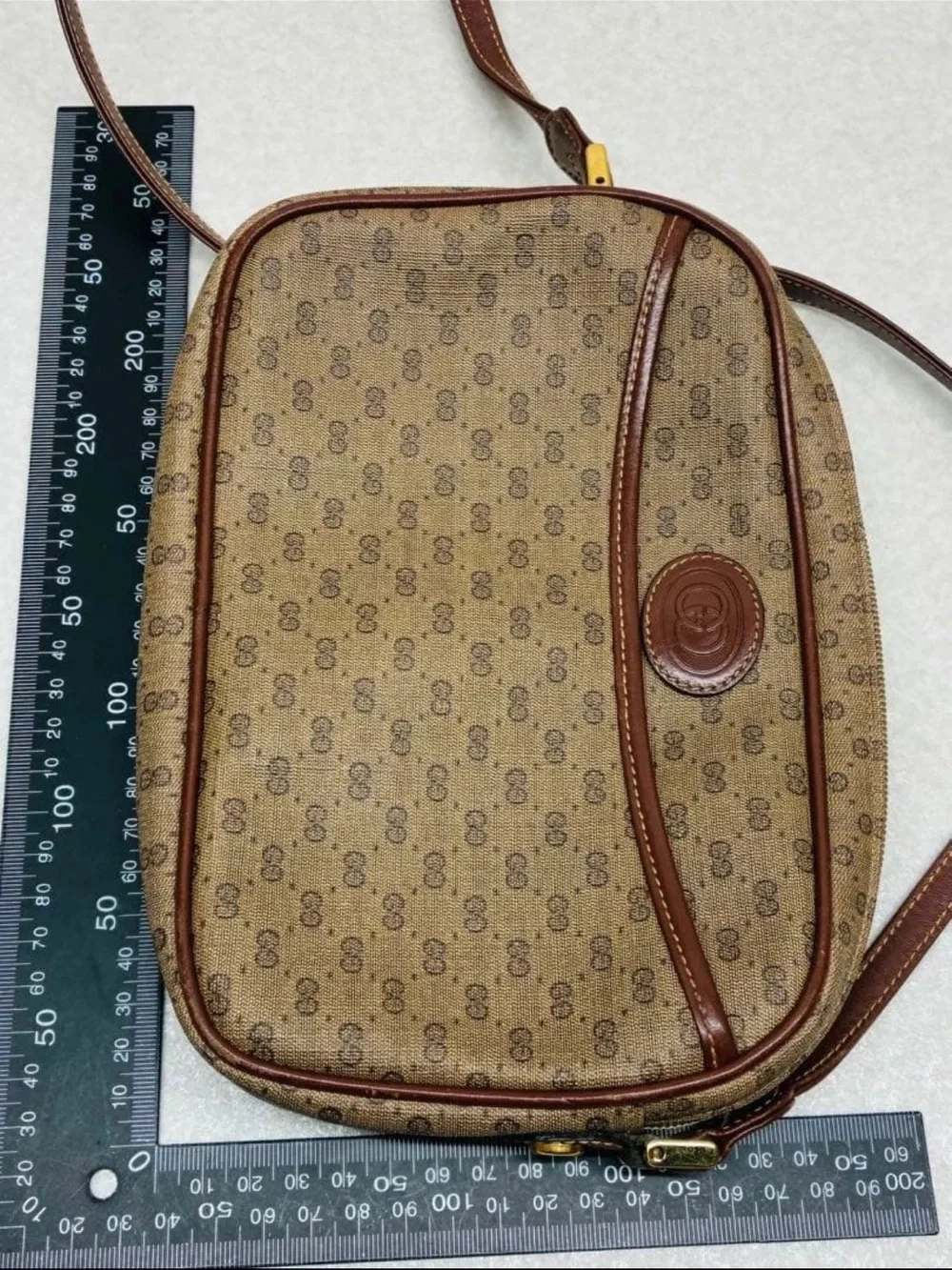 Gucci Beige/Brown Monogram Crossbody Bag